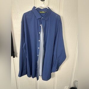 Murano Performance Men’s Blue Button Down Shirt Size 3XB NWOT